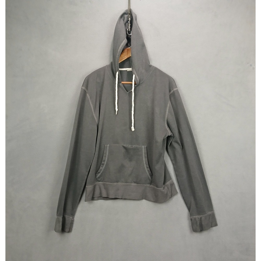 U.S. Vintage Hoodie Womens XL Dark Gray Fleece Lined Kangaroo Pocket Pullover
